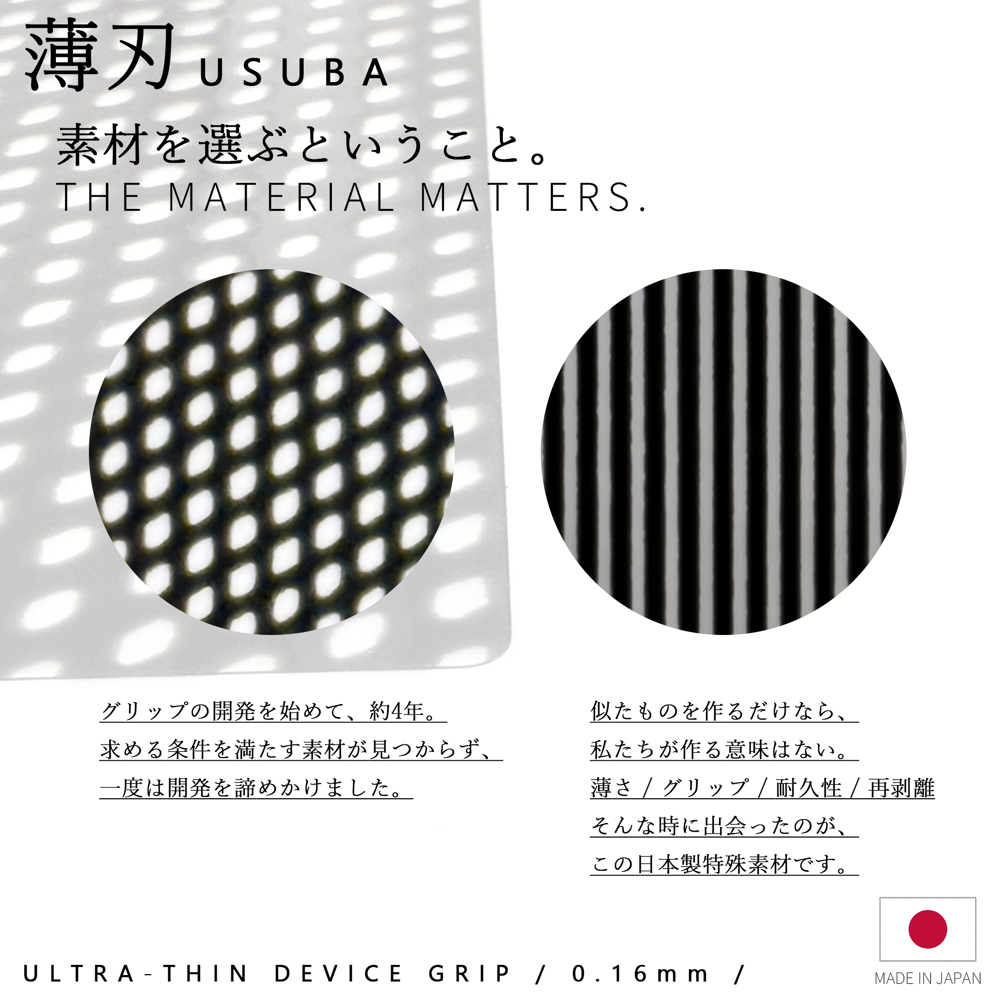 AIMPAD 薄刃 USUBA｜超薄型ゲーミングマウスグリップ 0.16mm（フリーカット）