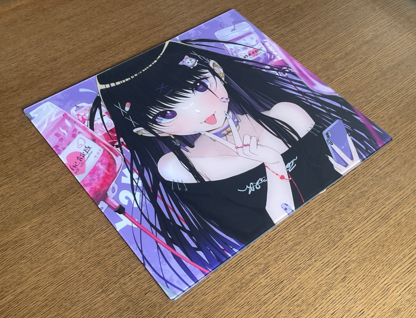 「Yumekawa」イラストレーターimi ゲーミングガラスマウスパッド AIMPAD-AP3 w450xh400x3.8mm